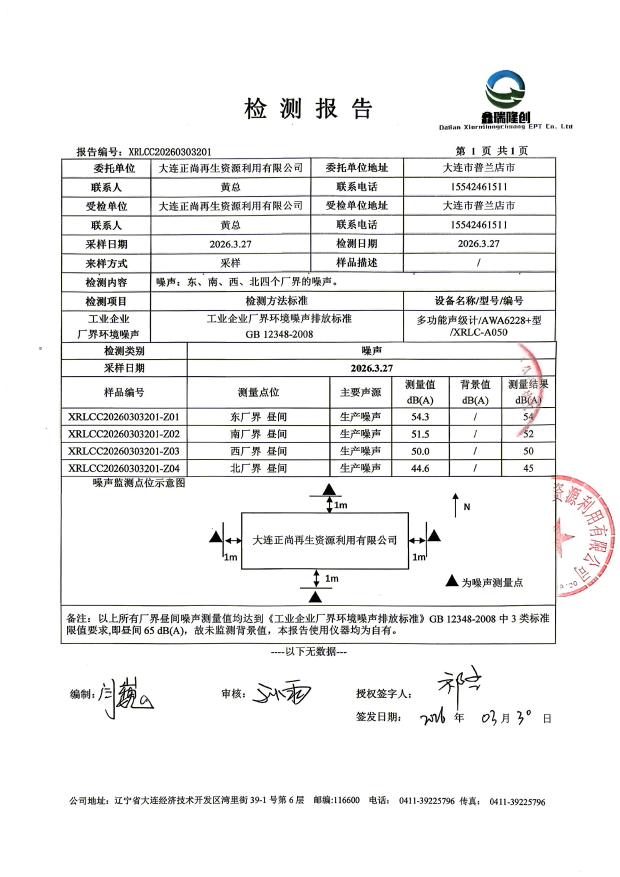 大连正尚再生资源利用有限公司噪声检测报告(图2)